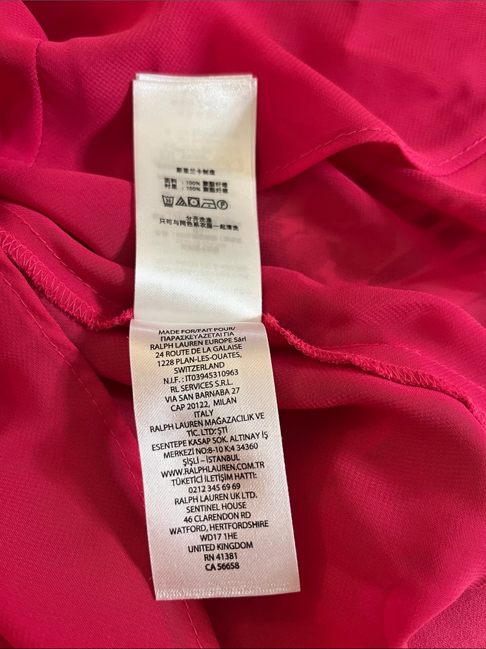 Ralph Lauren Bright Fuchsia Floral Cross-Neck Midi Dress - Picture 11 of 14